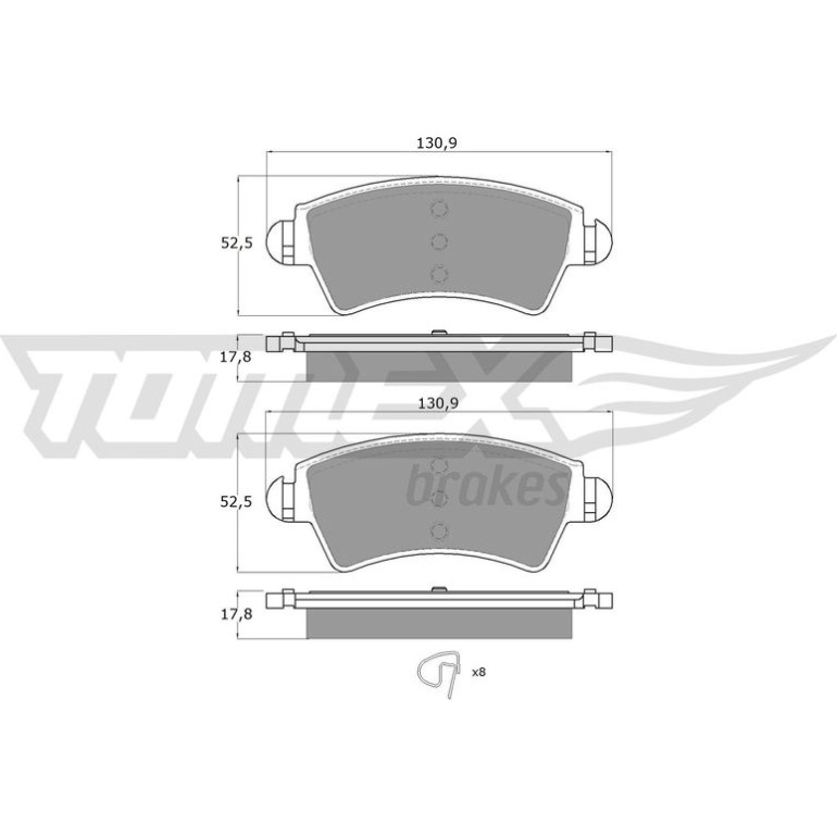 TOMEX brakes Bremsbelagsatz, Scheibenbremse TX 13-44 TOMEX brakes Bremsbelagsatz, Scheibenbremse TX 13-44