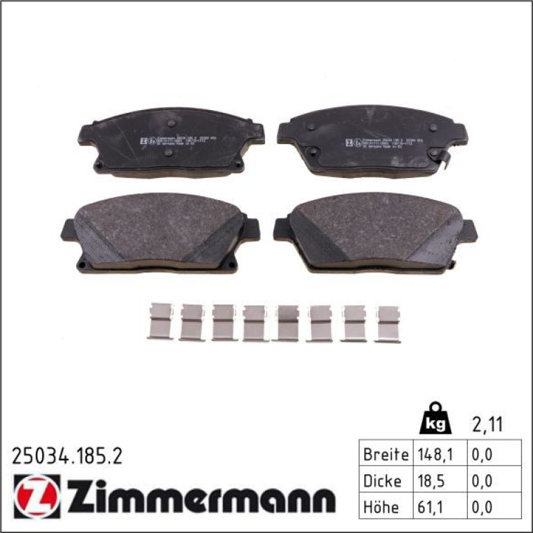 ZIMMERMANN Bremsbeläge 25034.185.2 ZIMMERMANN Bremsbeläge 25034.185.2