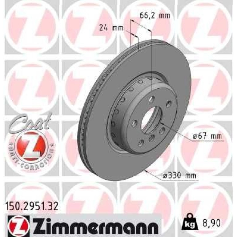 ZIMMERMANN Bremsscheibe 150.2951.32 ZIMMERMANN Bremsscheibe 150.2951.32