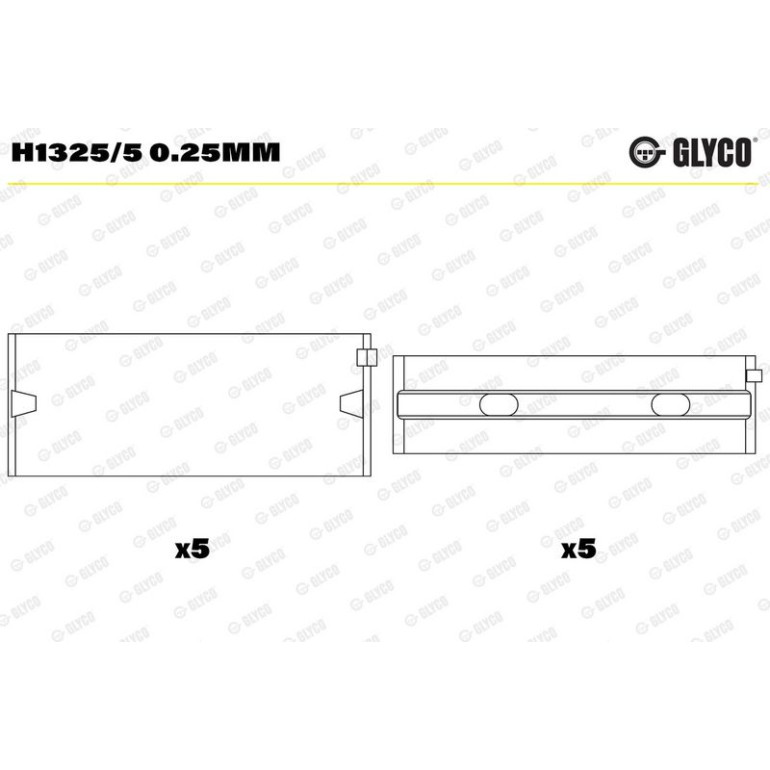 GLYCO Kurbelwellenlager H1325/5 0.25mm GLYCO Kurbelwellenlager H1325/5 0.25mm