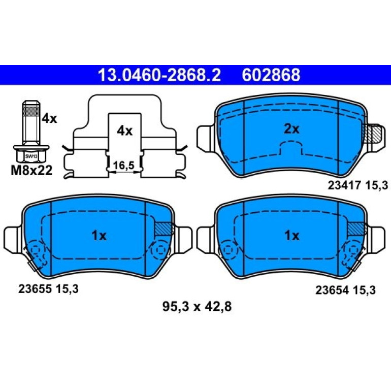 Bremsbelagsatz Opel T. Astra G/H 13.0460-2868.2 Bremsbelagsatz Opel T. Astra G/H 13.0460-2868.2