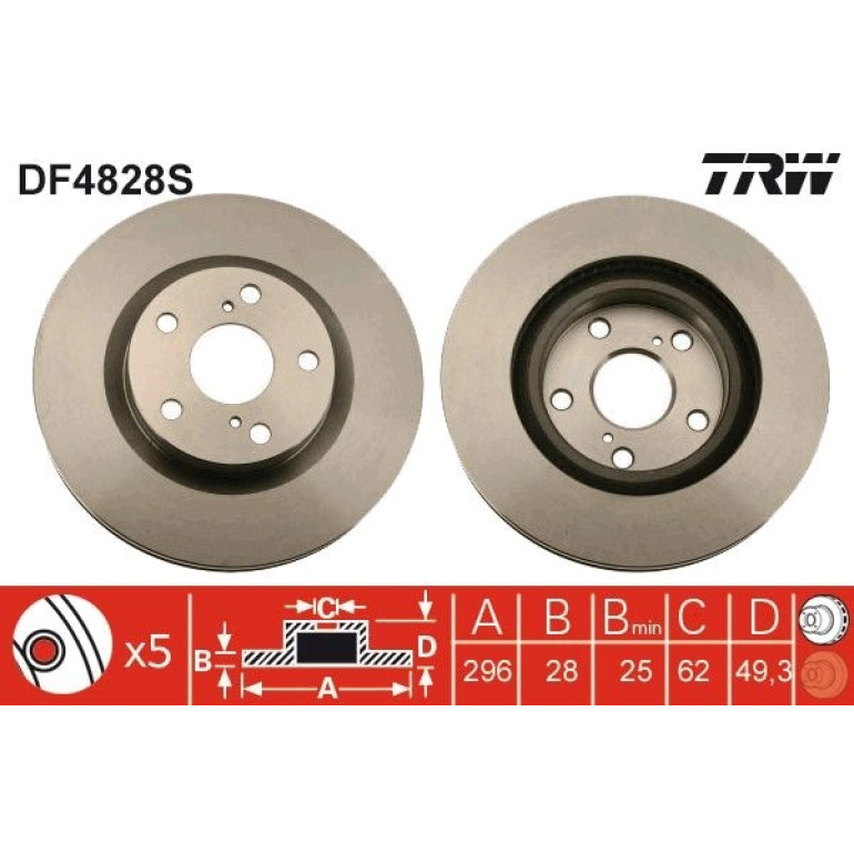 Bremsscheibe Toyota P. Rav-4 06 DF4828S Bremsscheibe Toyota P. Rav-4 06 DF4828S
