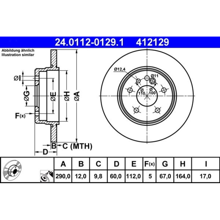 Bremsscheibe Db T. W140 2,8-3,5 91-98 24.0112-0129.1 Bremsscheibe Db T. W140 2,8-3,5 91-98 24.0112-0129.1