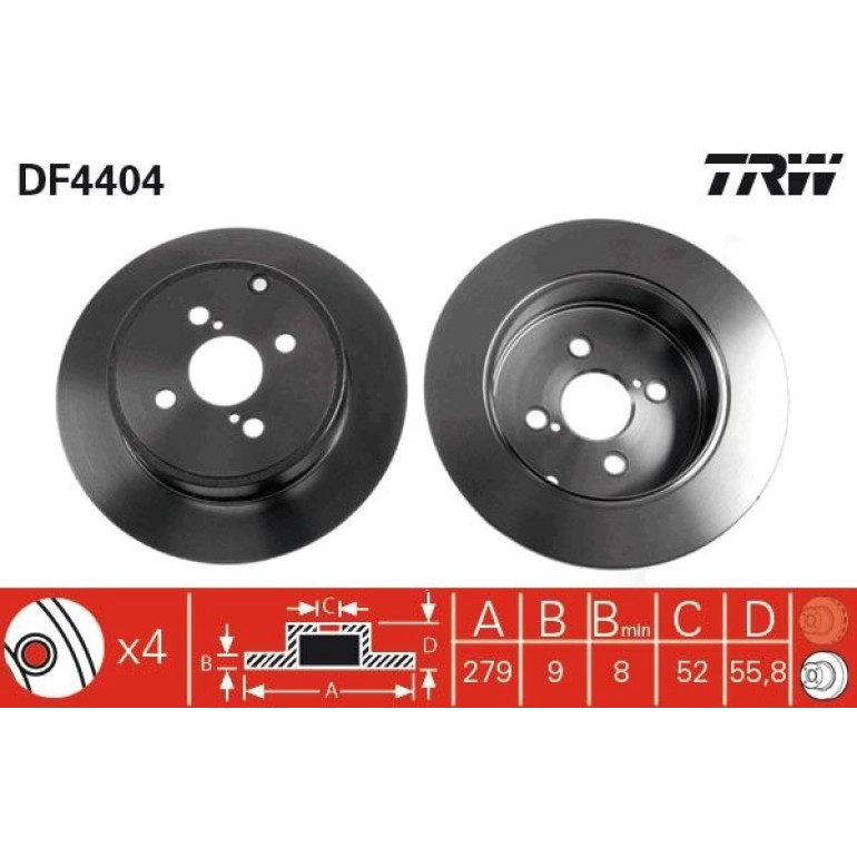 TRW Bremsscheibe DF4404 TRW Bremsscheibe DF4404