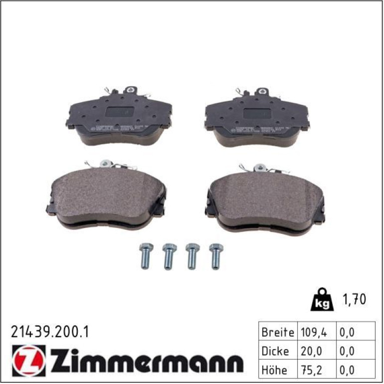 ZIMMERMANN Bremsbeläge 21439.200.1 ZIMMERMANN Bremsbeläge 21439.200.1
