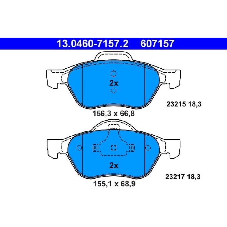 Bremsbelagsatz Renault P. Laguna 1.6-2.0 16V 01-07 13.0460-7157.2 Bremsbelagsatz Renault P. Laguna 1.6-2.0 16V 01-07 13.0460-7157.2