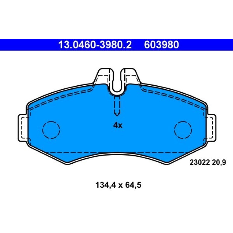 ATE Bremsbelagsatz Mercedes-Benz Vorderachse Vito 96-03 13.0460-3980.2 ATE Bremsbelagsatz Mercedes-Benz Vorderachse Vito 96-03 13.0460-3980.2