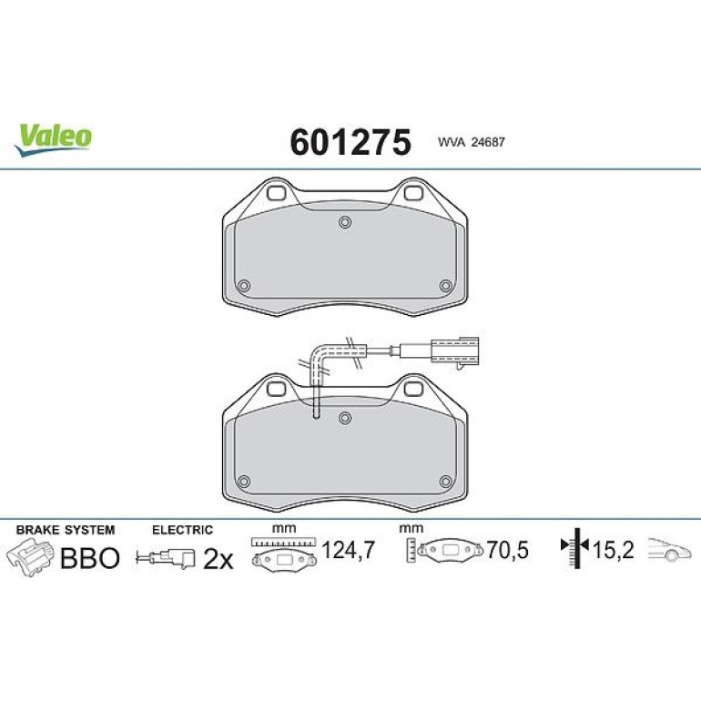 VALEO Bremsbeläge 601275 VALEO Bremsbeläge 601275
