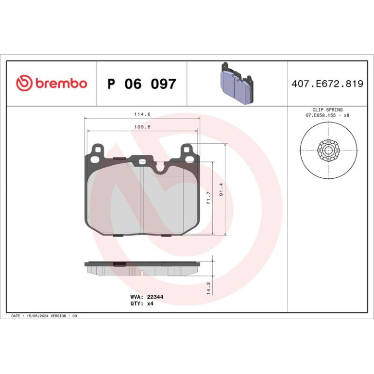 BREMBO Bremsklötze VA P 06 097