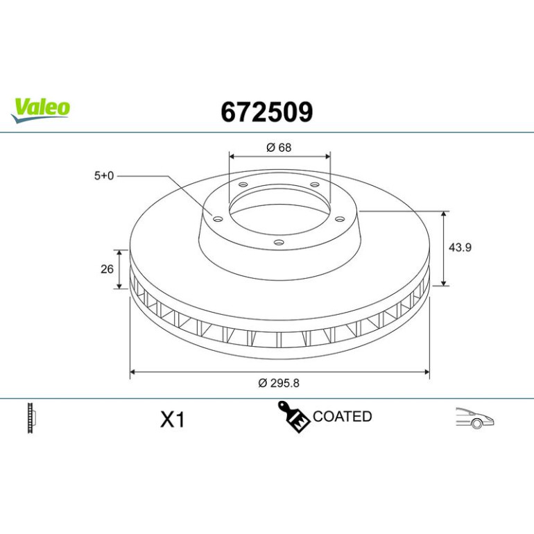 VALEO Bremsscheibe 672509 VALEO Bremsscheibe 672509