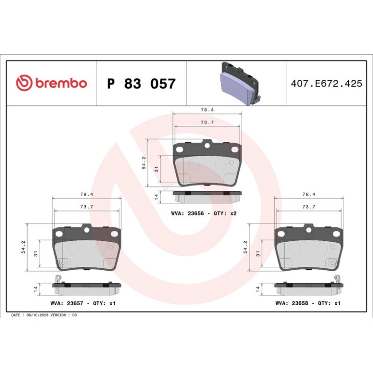 BREMBO Bremsklötze HA P 83 057 BREMBO Bremsklötze HA P 83 057