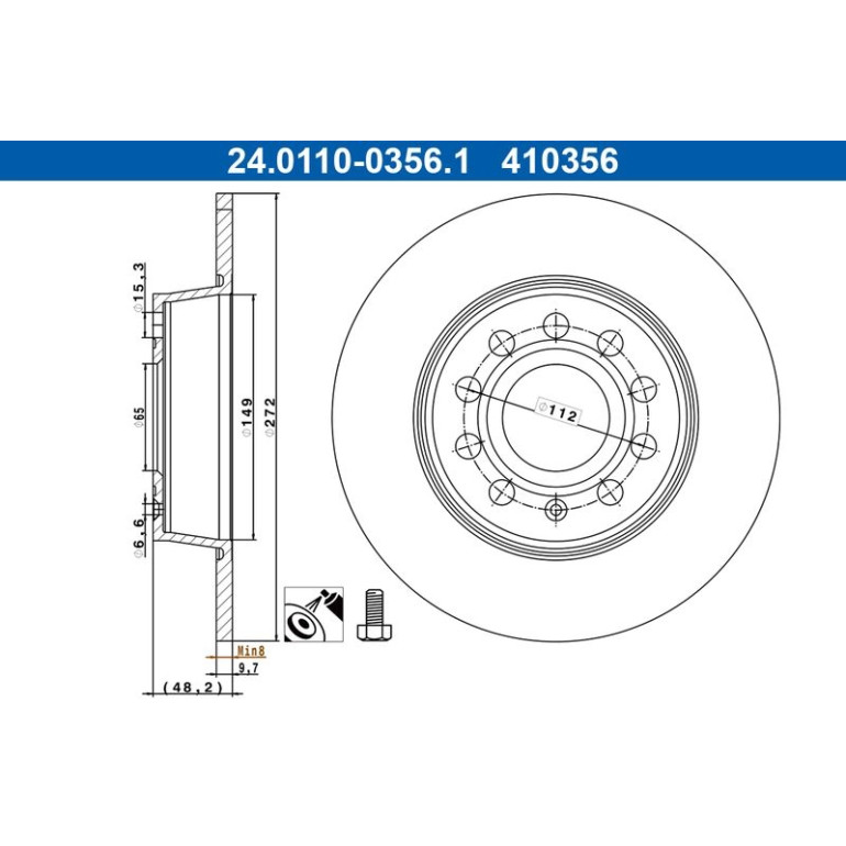Bremsscheibe Vw T. A3/Golf Vi Vii/Octavia/Caddy/Touran 10- 272Mm 24.0110-0356.1 Bremsscheibe Vw T. A3/Golf Vi Vii/Octavia/Caddy/Touran 10- 272Mm 24.0110-0356.1