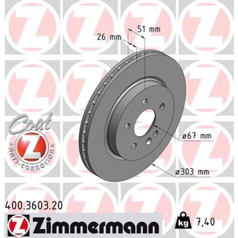 ZIMMERMANN Bremsscheibe 400.3603.20 ZIMMERMANN Bremsscheibe 400.3603.20