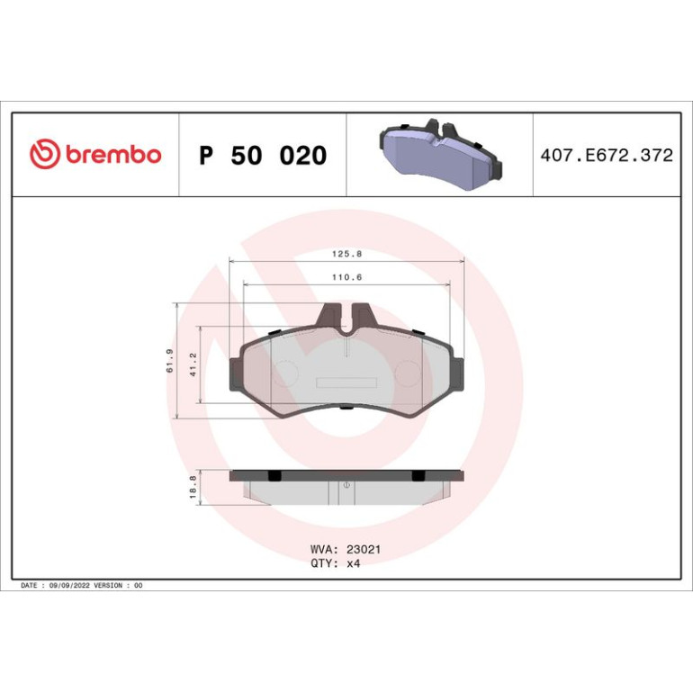 BREMBO Bremsklötze HA P 50 020 BREMBO Bremsklötze HA P 50 020