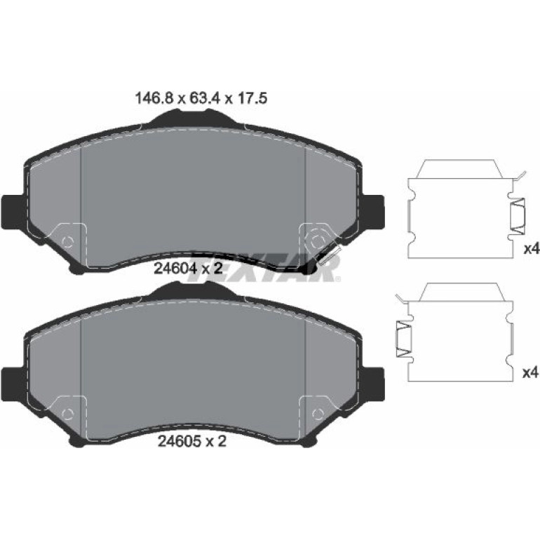 Bremsbelagsatz Jeep P. Wrangler 07-/Dodge Journey/Nitro 2460402 Bremsbelagsatz Jeep P. Wrangler 07-/Dodge Journey/Nitro 2460402