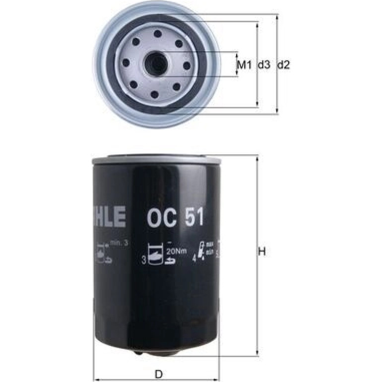 MAHLE Ölfilter OC 51 MAHLE Ölfilter OC 51