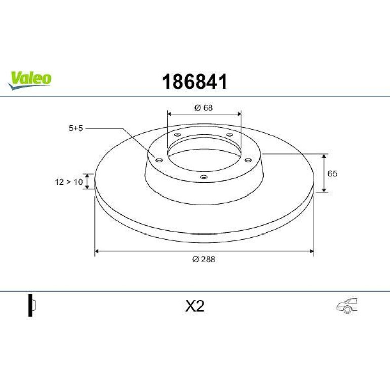 VALEO Bremsscheibe 186841 VALEO Bremsscheibe 186841