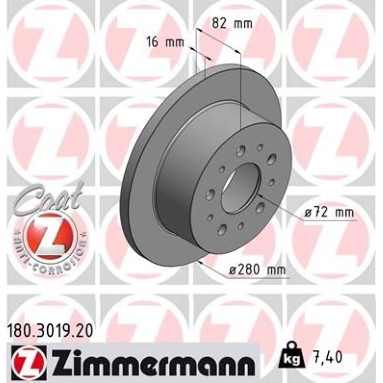 ZIMMERMANN Bremsscheibe 180.3019.20 ZIMMERMANN Bremsscheibe 180.3019.20