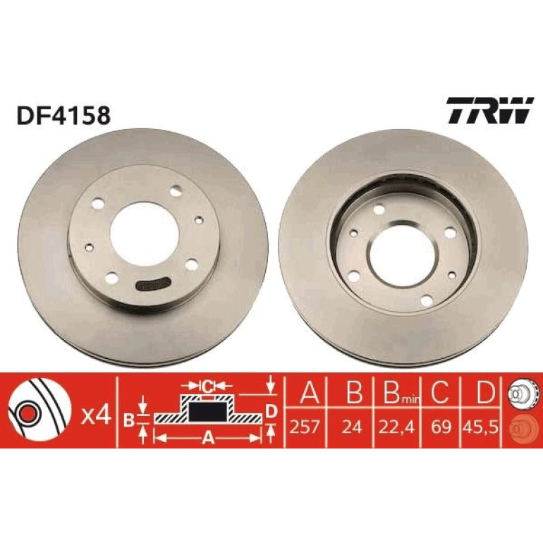 80 481 016 Bremsscheibe VA DF4158 80 481 016 Bremsscheibe VA DF4158
