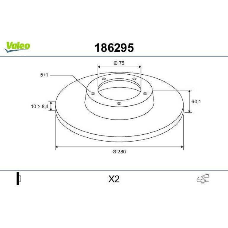 VALEO Bremsscheibe 186295 VALEO Bremsscheibe 186295