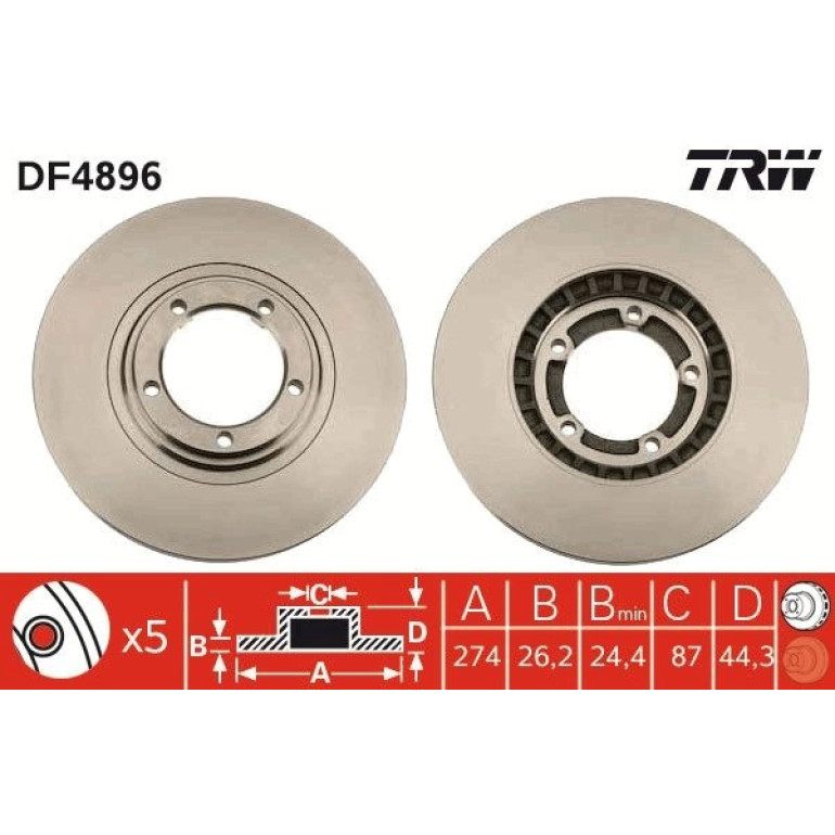80 481 027 Bremsscheibe VA DF4896 80 481 027 Bremsscheibe VA DF4896