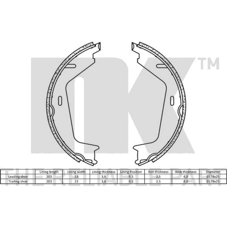 Handbremsbacken Volvo S60/S80/V70/Xc70 2748578