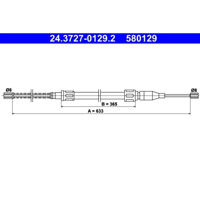 ATE Handbremsseil Seilzug Festellbremse 24.3727-0129.2