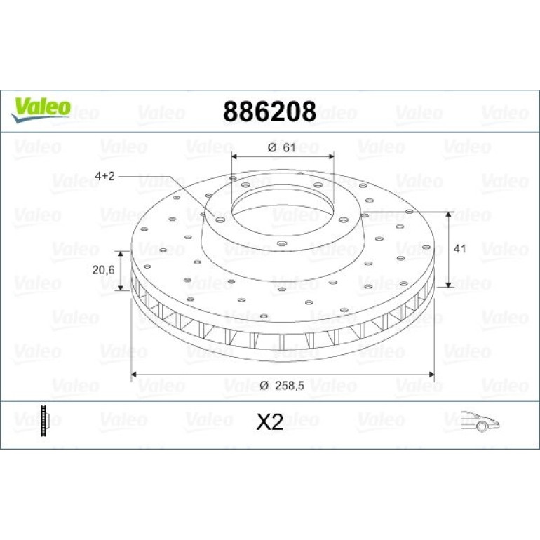 VALEO Bremsscheibe 886208 VALEO Bremsscheibe 886208