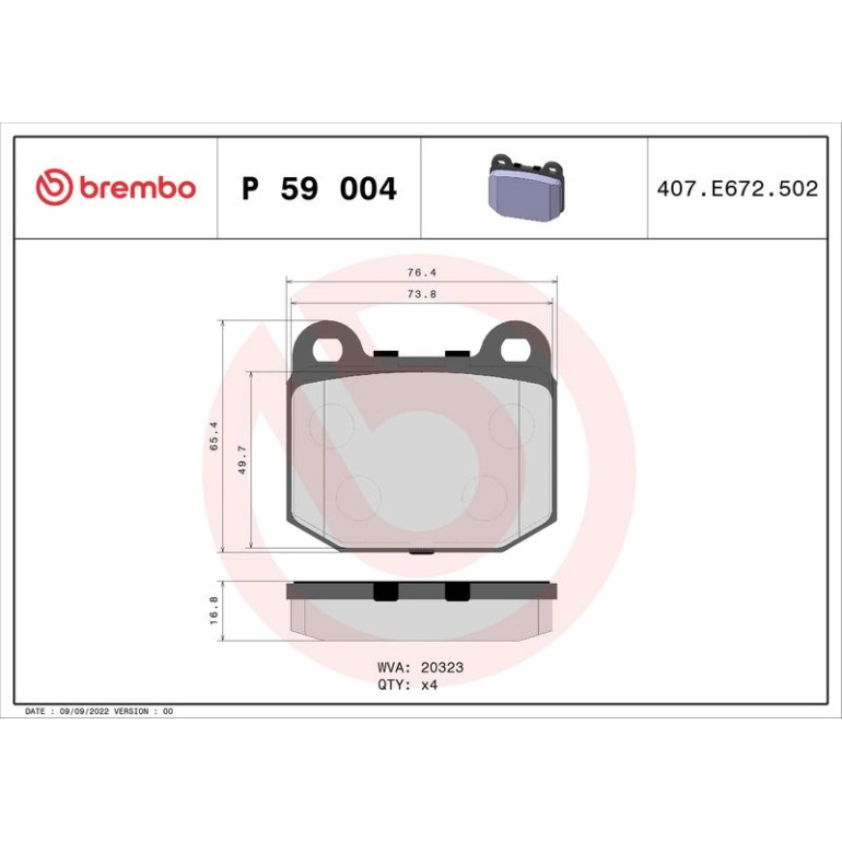 BREMBO Bremsklötze VA P 59 004 BREMBO Bremsklötze VA P 59 004