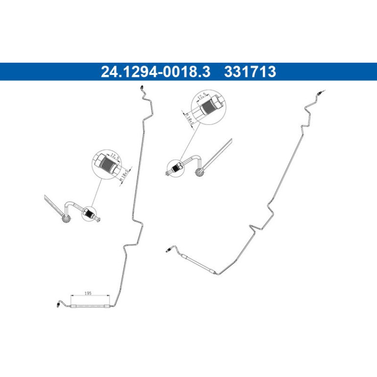 ATE Bremsschlauch 24.1294-0018.3 ATE Bremsschlauch 24.1294-0018.3