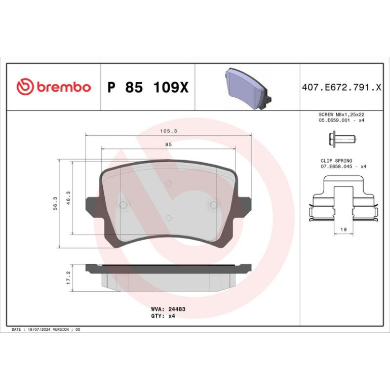 BREMBO Bremsklötze Xtra HA P 85 109X BREMBO Bremsklötze Xtra HA P 85 109X