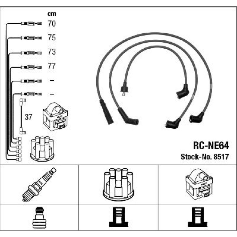 NGK Zündleitungssatz 8517 NGK Zündleitungssatz 8517