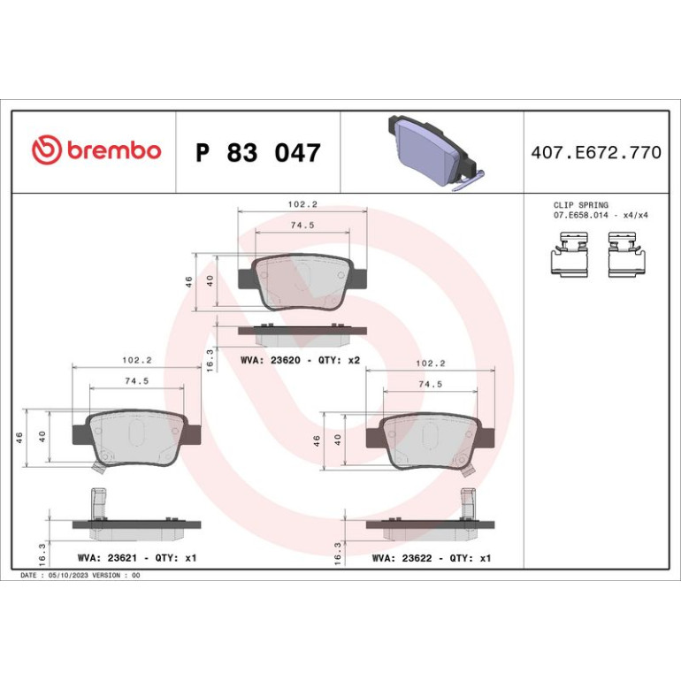 BREMBO Bremsklötze HA P 83 047 BREMBO Bremsklötze HA P 83 047
