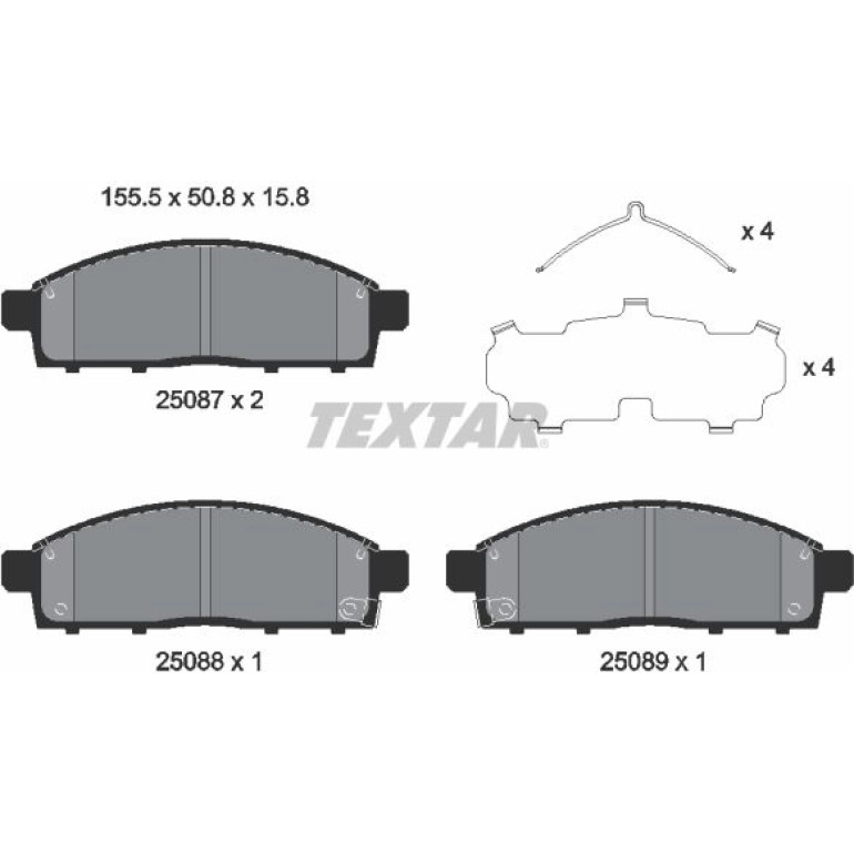 Bremsbelagsatz Mitsubishi P. L 200 2.4 Di-D 4Wd 14 2508703 Bremsbelagsatz Mitsubishi P. L 200 2.4 Di-D 4Wd 14 2508703