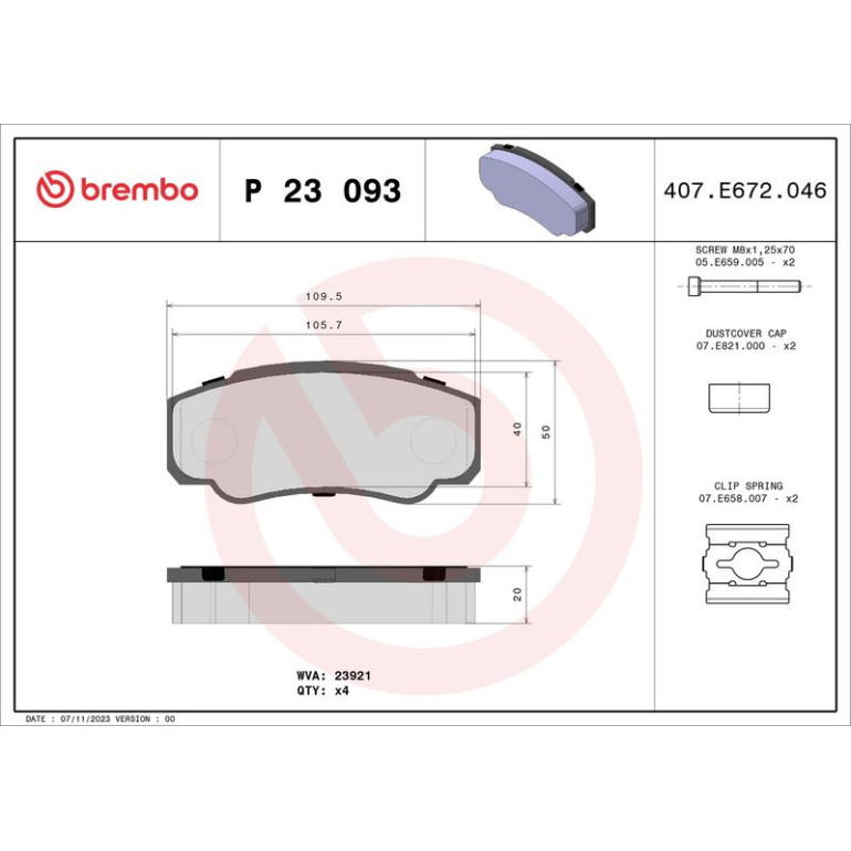 BREMBO Bremsklötze HA P 23 093 BREMBO Bremsklötze HA P 23 093