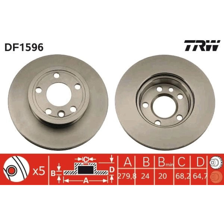 Bremsscheibe Vw P. T4 2.4-2 DF1596