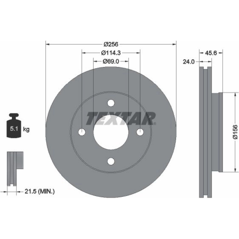 Bremsscheibe Mitsubishi P. Colt 04-/Smart 92134803 Bremsscheibe Mitsubishi P. Colt 04-/Smart 92134803
