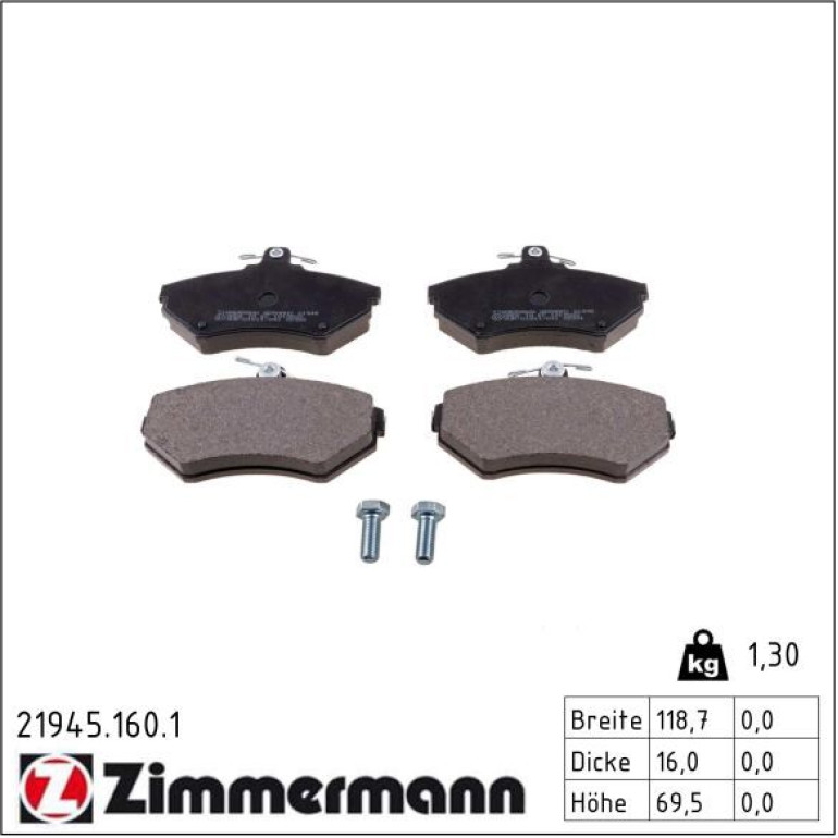 ZIMMERMANN Bremsbeläge 21945.160.1 ZIMMERMANN Bremsbeläge 21945.160.1