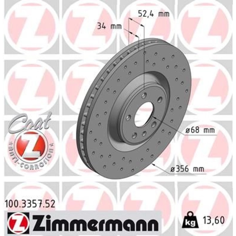 12 481 054 Sport Bremsscheibe VA Sport 100.3357.52 12 481 054 Sport Bremsscheibe VA Sport 100.3357.52