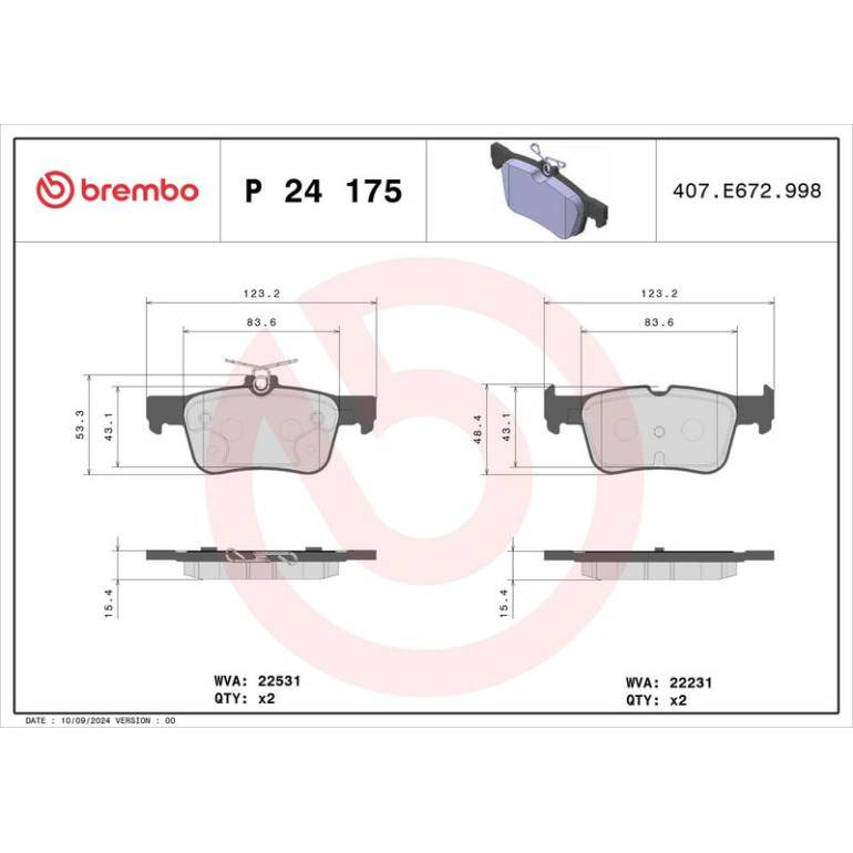 BREMBO Bremsklötze HA P 24 175 BREMBO Bremsklötze HA P 24 175