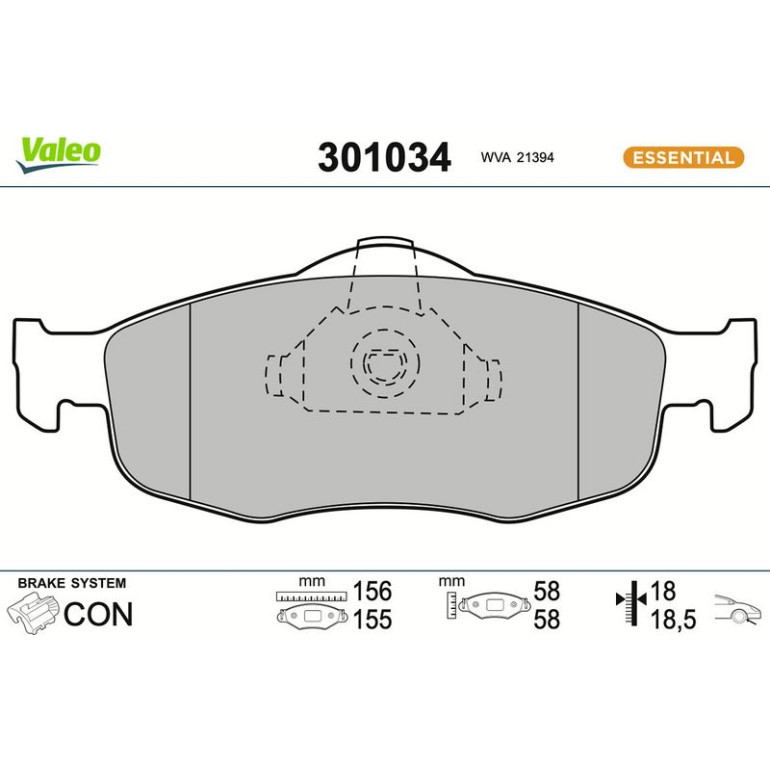 VALEO Bremsbeläge 301034