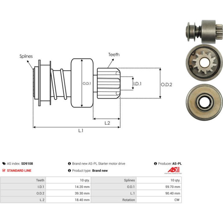 AS-PL Freilauf SD9108 AS-PL Freilauf SD9108