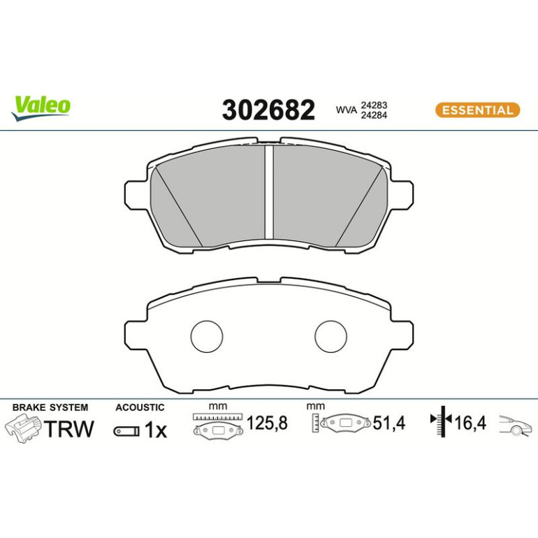 VALEO Bremsbeläge 302682 VALEO Bremsbeläge 302682
