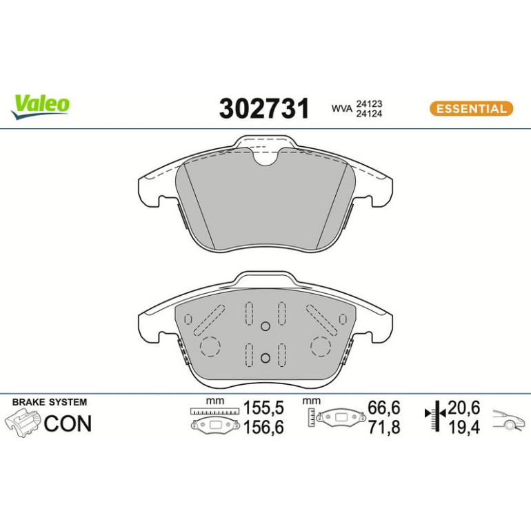 VALEO Bremsbeläge 302731 VALEO Bremsbeläge 302731