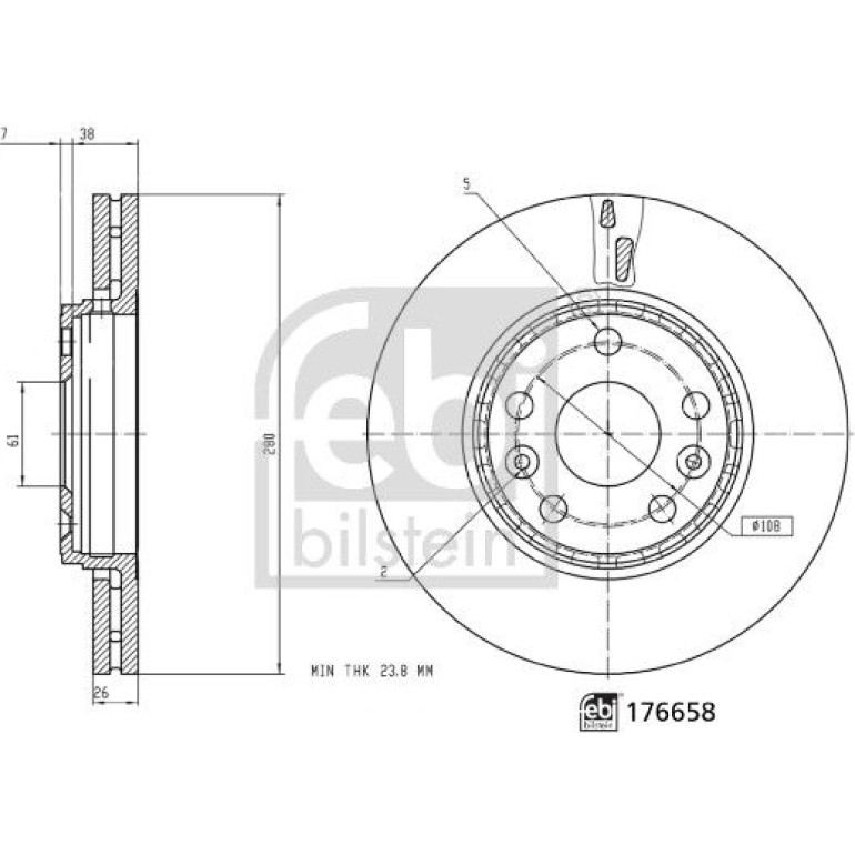 FEBI BILSTEIN Bremsscheibe 176658 FEBI BILSTEIN Bremsscheibe 176658