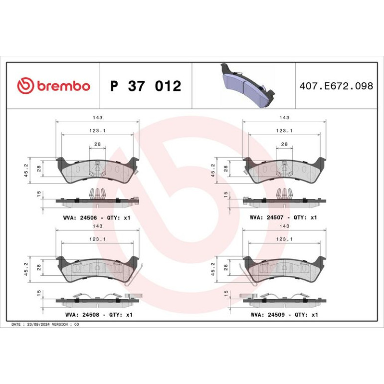 BREMBO Bremsklötze HA P 37 012 BREMBO Bremsklötze HA P 37 012