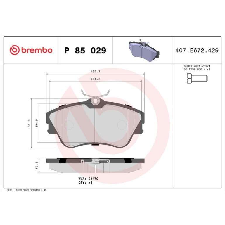 BREMBO Bremsklötze VA P 85 029 BREMBO Bremsklötze VA P 85 029