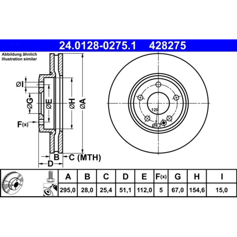 Bremsscheibe Db P. C117/W176/W246/X156 12 24.0128-0275.1 Bremsscheibe Db P. C117/W176/W246/X156 12 24.0128-0275.1