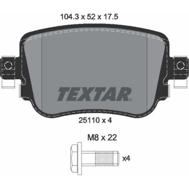 Bremsbelagsatz Vw T. Sharan 1.4-2.0 Tsi 15 2511003 Bremsbelagsatz Vw T. Sharan 1.4-2.0 Tsi 15 2511003