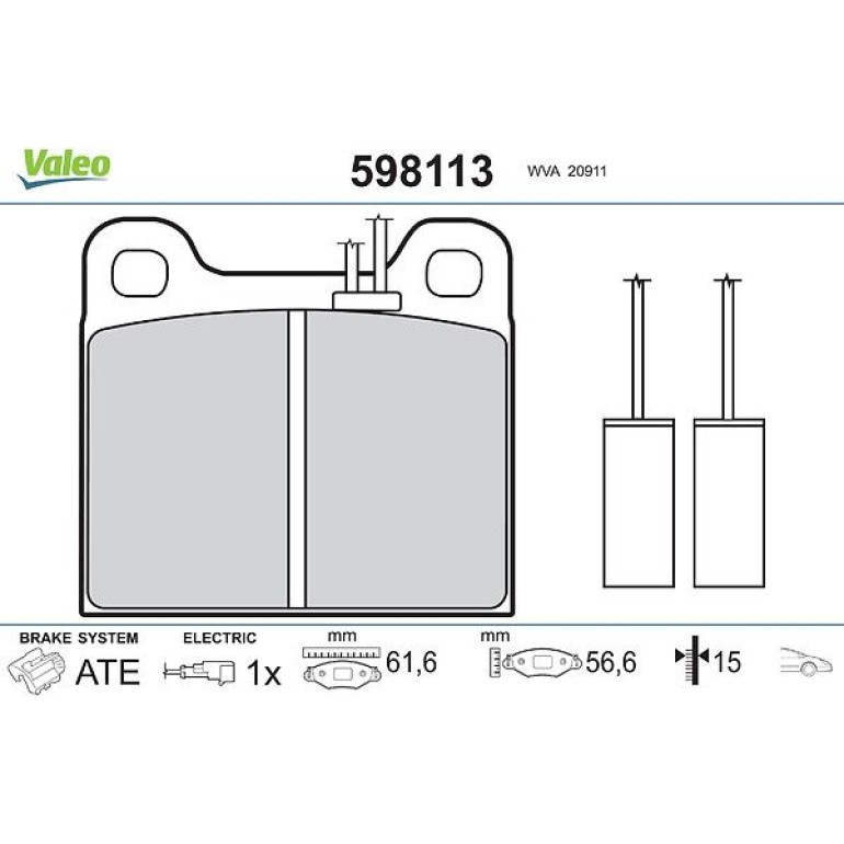 VALEO Bremsbeläge 598113 VALEO Bremsbeläge 598113